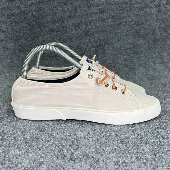 Sperry Seacoast Sneakers Womens Size 7.5 Grey Canvas Slip On Summer Casual Shoes - Picture 1 of 12